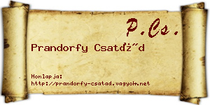 Prandorfy Csatád névjegykártya